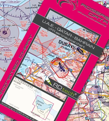 VFR ICAO Sichtflugkarte von UAE, Bahrain und Katar in 1000k
