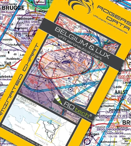 VFR ICAO Aeronautical Chart with Belgium and Luxembourg in 500k