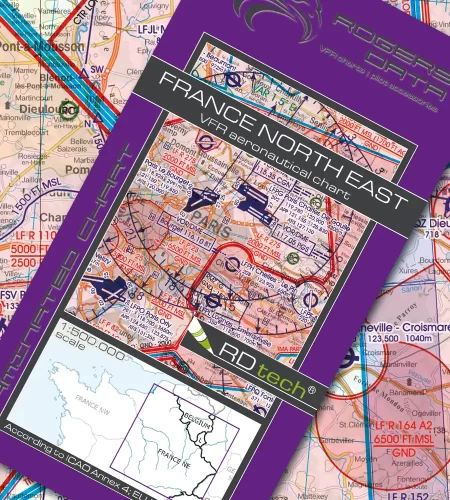 VFR ICAO Aeronautical Chart of France North East in 500k