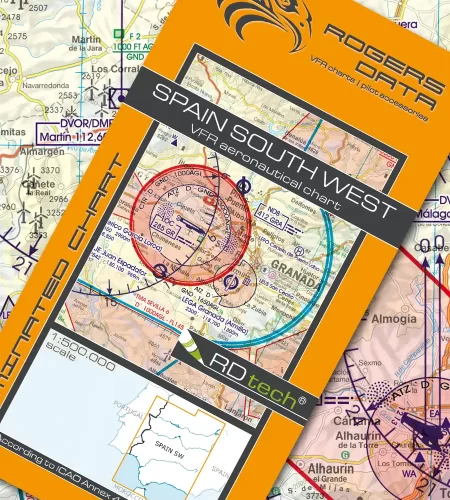 VFR ICAO Aeronautical Chart of Spain Southwest in 500k