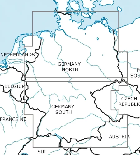 Blattschnitt von Deutschland auf der VFR ICAO Karte in 500k