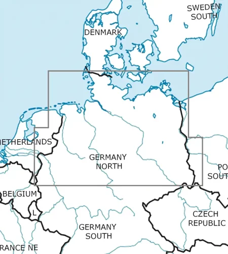 Blattschnitt von Deutschland Nord auf der ICAO Karte in 500k