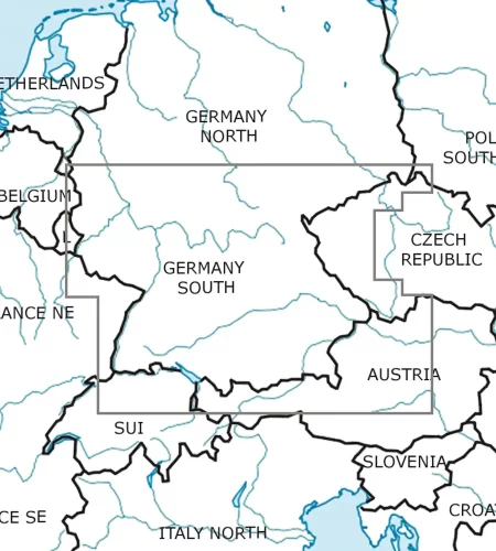 Blattschnitt von Deutschland Süd auf der ICAO Karte in 500k
