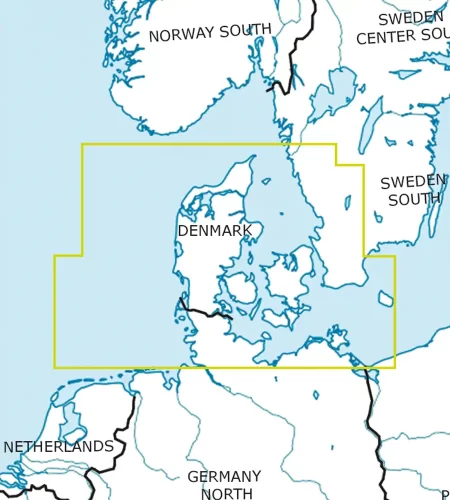 Blattschnitt von Dänemark auf der VFR ICAO Karte in 500k