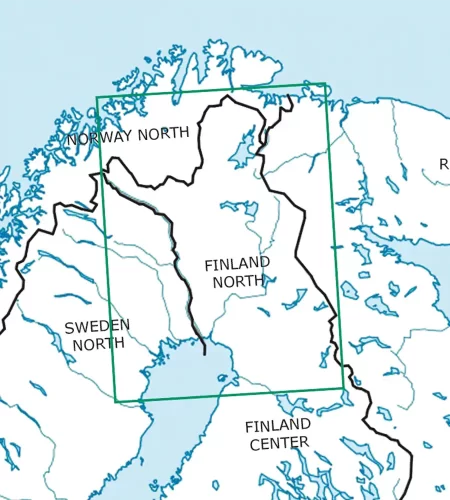 Blattschnitt von Finnland Nord auf der ICAO Karte in 500k
