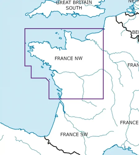 Blattschnitt von Frankreich Nord West in 500k