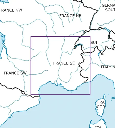Blattschnitt von Frankreich Süd Ost in 500k