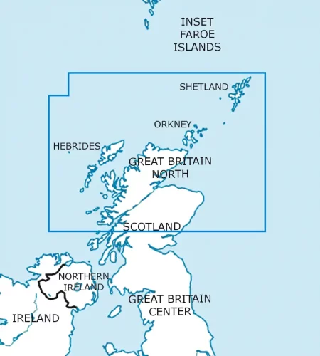 Blattschnitt von Großbritannien Nord auf der ICAO Karte in 500k