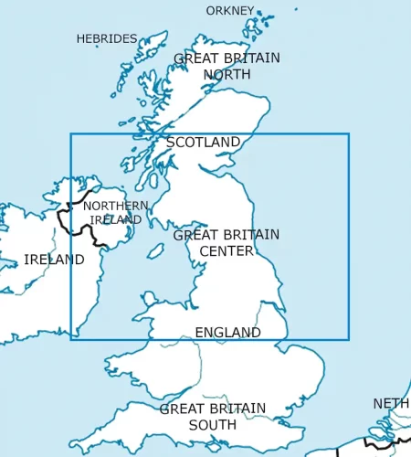 Blattschnitt von Großbritannien Zentrum auf der ICAO Karte in 500k