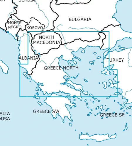 Blattschnitt von Griechenland Nord auf der ICAO Karte in 500k