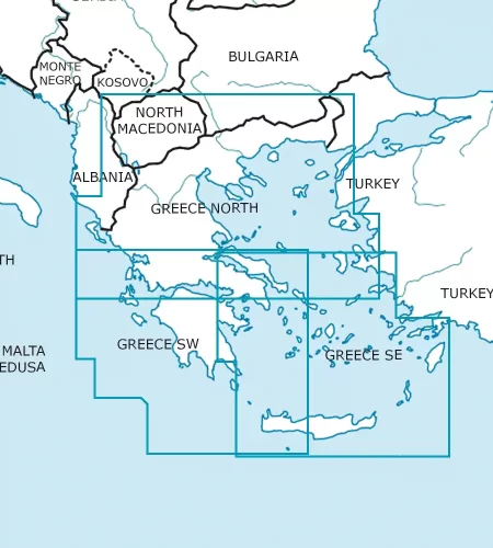 Blattschnitt von Griechenland auf der VFR ICAO Karte in 500k