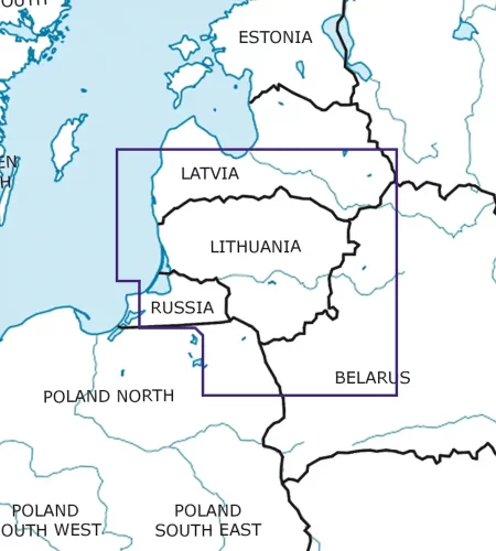 Blattschnitt von Litauen auf der VFR ICAO Karte in 500k