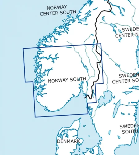 Blattschnitt von Norwegen Süd auf der VFR Karte in 500k