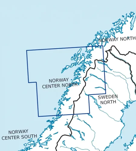 Blattschnitt von Norwegen Zentrum Nord in 500k