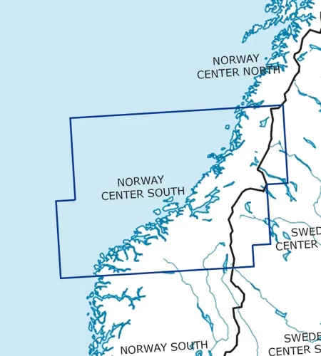 Blattschnitt von Norwegen Zentrum Süd in 500k