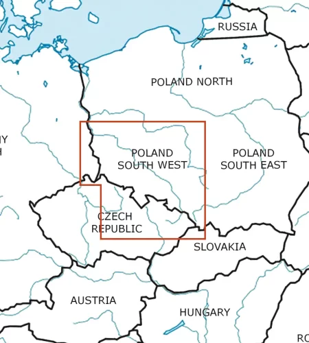 Blattschnitt von Polen Süd West in 500k