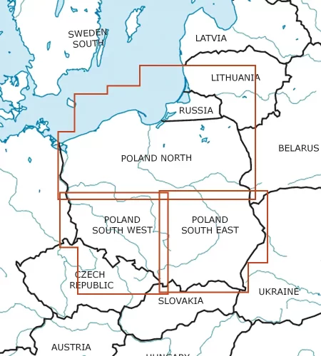 Blattschnitt von Polen auf der VFR ICAO Karte in 500k