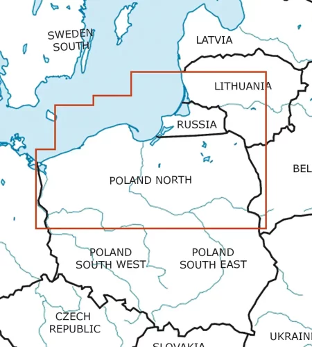 Blattschnitt von Polen Nord auf der VFR Karte in 500k