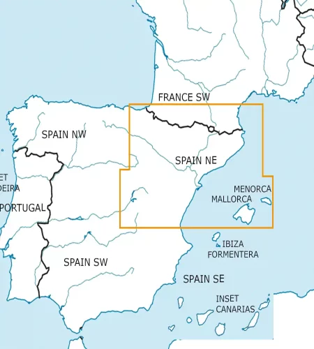 Blattschnitt von Spanien Süd Ost in 500k