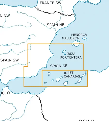 Blattschnitt von Spanien Süd Ost in 500k