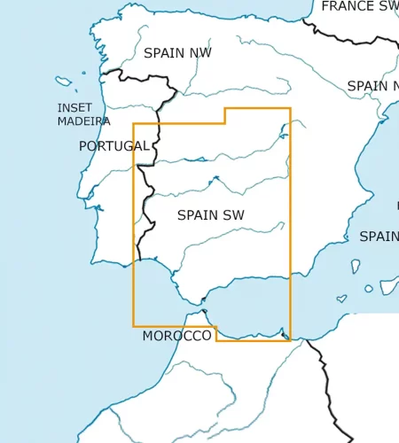 Blattschnitt von Spanien Süd West in 500k