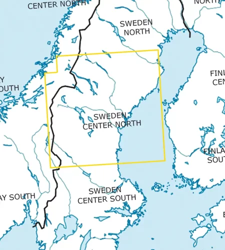 Blattschnitt von Schweden Zentrum Nord auf der VFR Karte in 500k