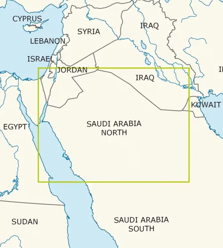 Blattschnitt von Saudi Arabien Nord in 1000k
