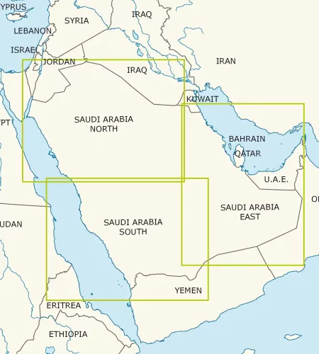 Blattschnitt der Saudi Arabien VFR Karte in 1000k