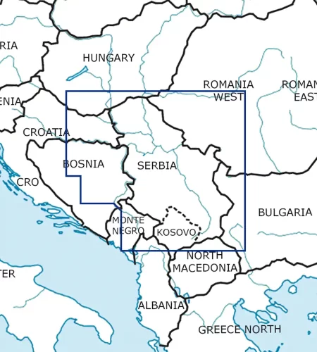 Blattschnitt von Serbien auf der VFR ICAO Karte in 500k