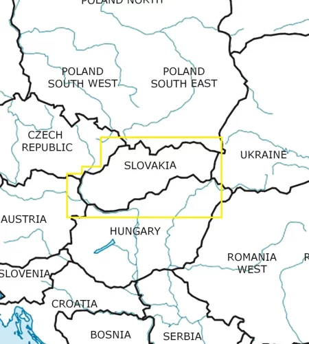 Blattschnitt der Slowakei auf der VFR ICAO Karte in 500k