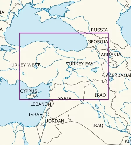 Blattschnitt von der Türkei Ost auf der VFR Karte in 1000k