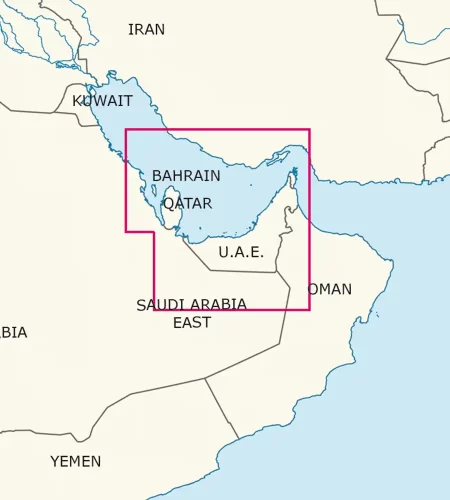 Blattschnitt von UAE, Katar und Bahrain VFR ICAO Karte in 1000k